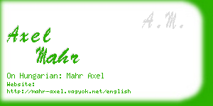 axel mahr business card